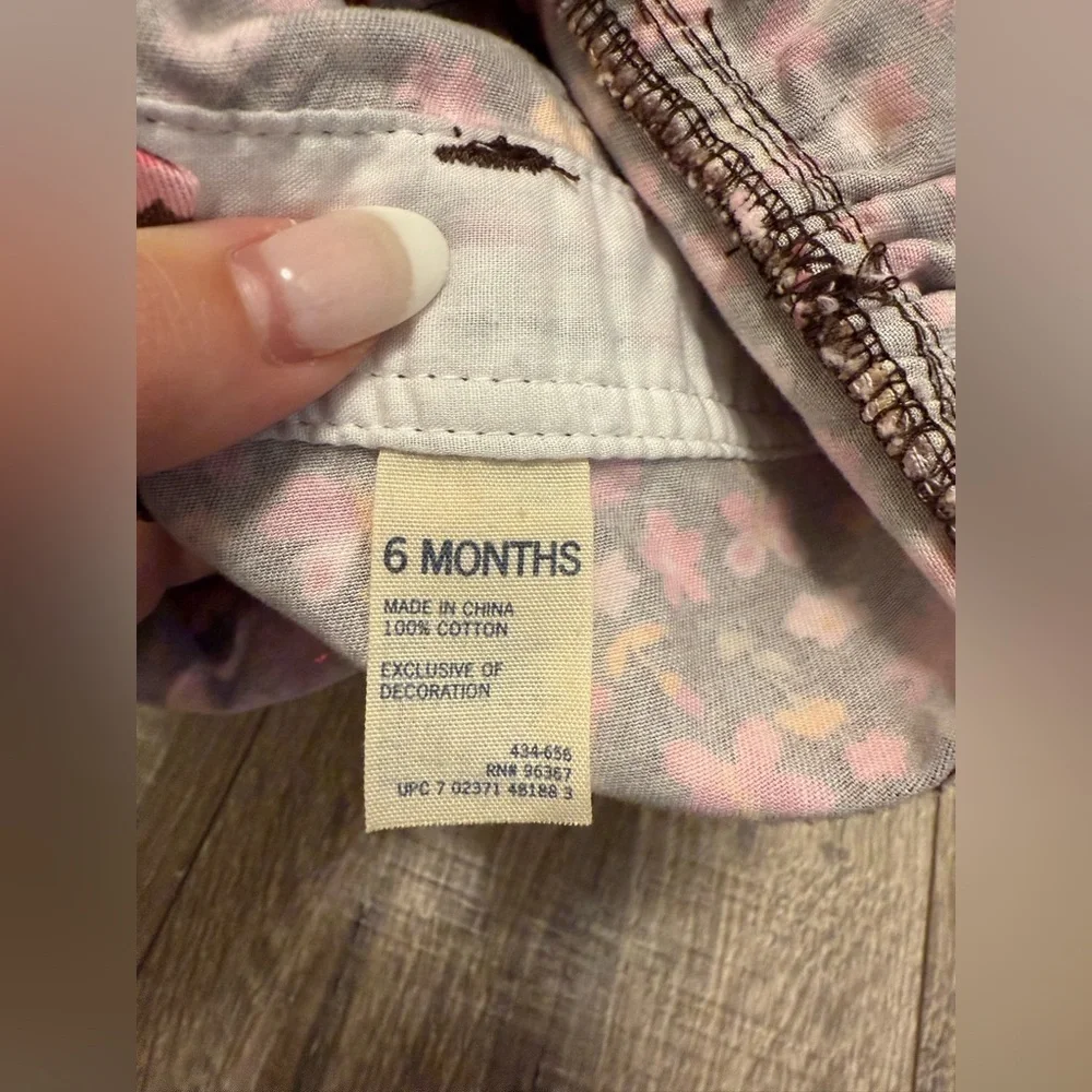 Osh Kosh Bgosh Vestbak Floral Jumper 6 Months Infant Girls Overall Dress